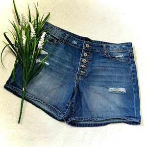 VERVET Boyfriend Fit High Waisted Denim Shorts - Size 28